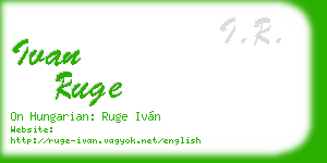 ivan ruge business card