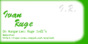 ivan ruge business card